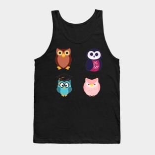 Owls 4 pk Stickers Collection Tank Top